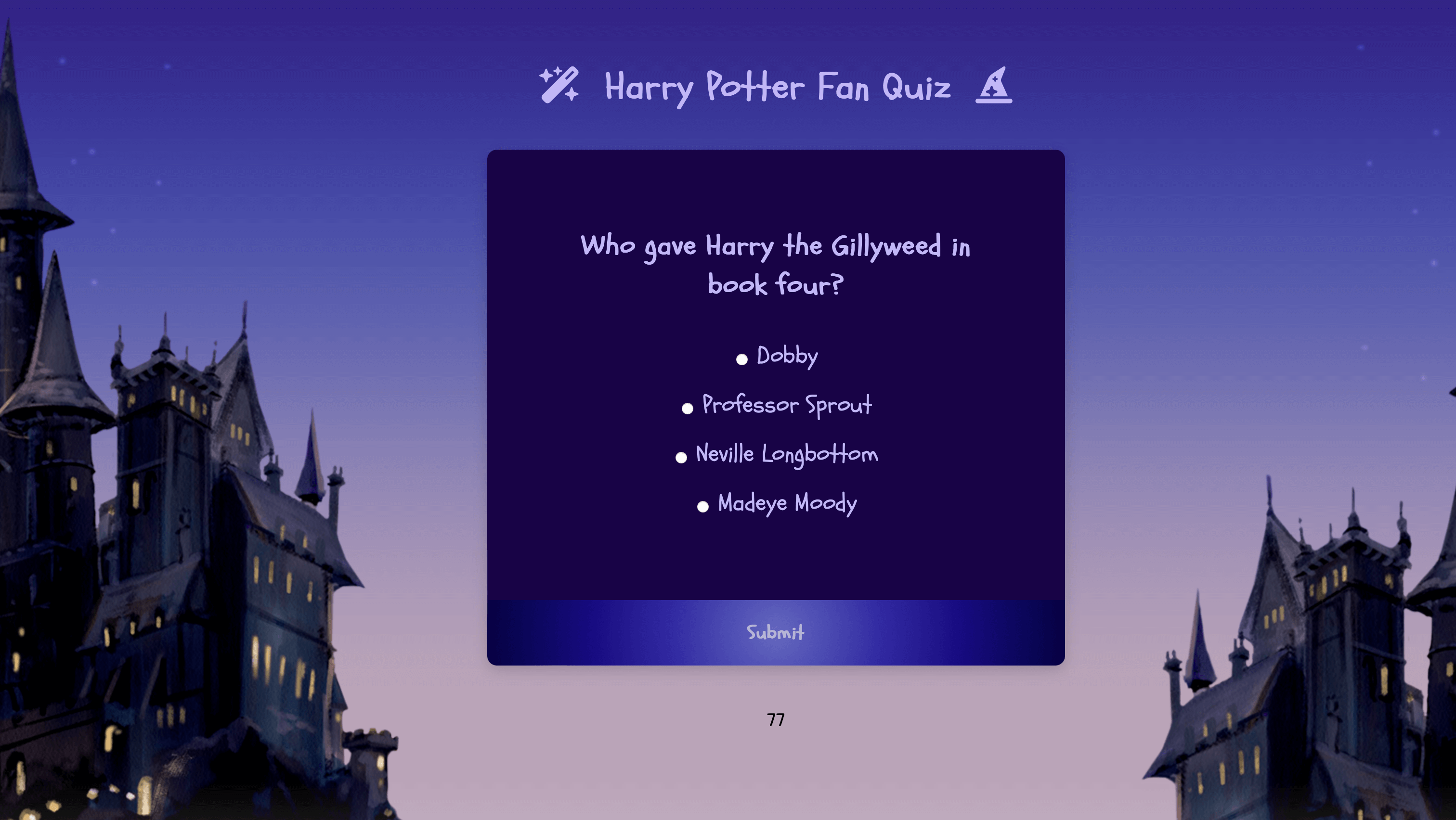 Quiz game screenshot